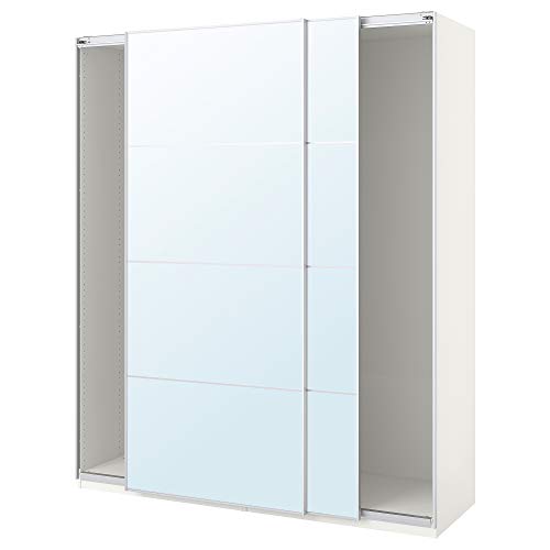 PAX armario con puertas correderas 200x43,5x233,4 cm blanco/cristal espejo Auli