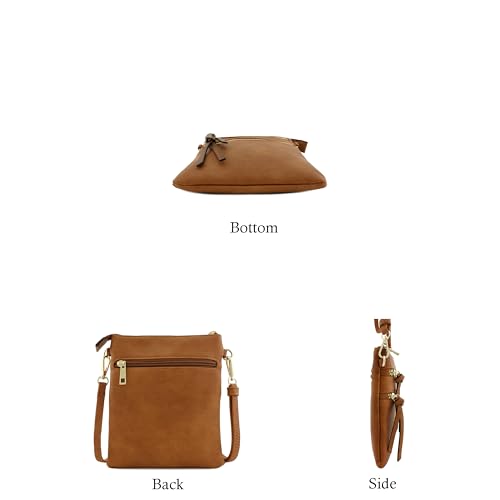 Isabelle Functional Multi Pocket Crossbody Bag (Dark Tan)