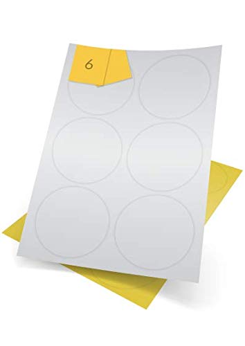 Metallic Rectangle Gold or Silver, Self-Adhesive A4 Labels, Laser Printer (6 per Sheet, 88mm Diameter, Gold 500 Sheets)