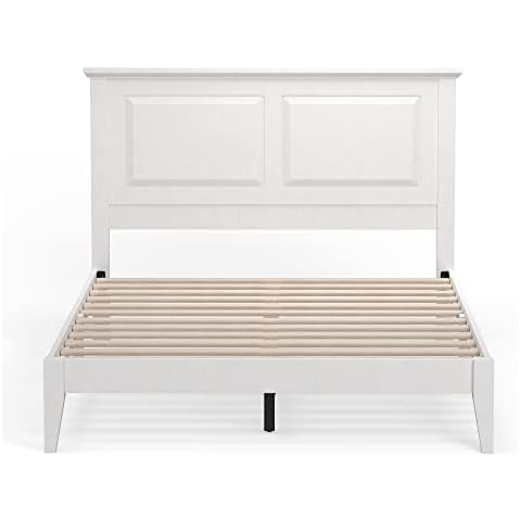 Glenwillow Home Cottage Style Solid Wood Platform Bed in Full - Gloss White Cover