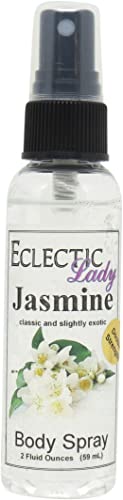 Eclectic Lady Jasmine Body Spray, Double Strength, 2 ounces, Body Mist for Women with Clean, Light & Gentle Fragrance, Cologne with Soft, Subtle Aroma For Daily Use