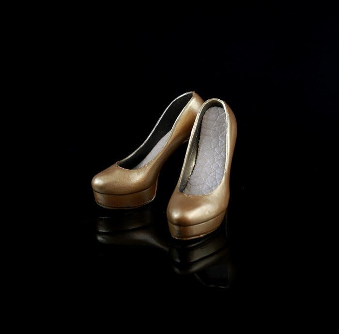 Talons hauts 1/6 dorés en cuir pour shooting photo de figurine 30cm