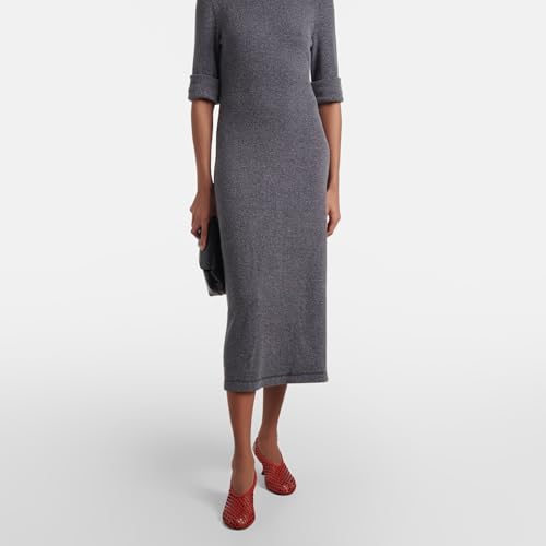 Women's Leather & Mesh Slingback Pumps, Closed Round Toe Fishnet Stiletto Heels for Casual Office Spring Shoes3