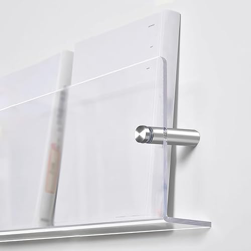 Porte-revues mural acrylique étagère flottante transparente rangement 120 cm