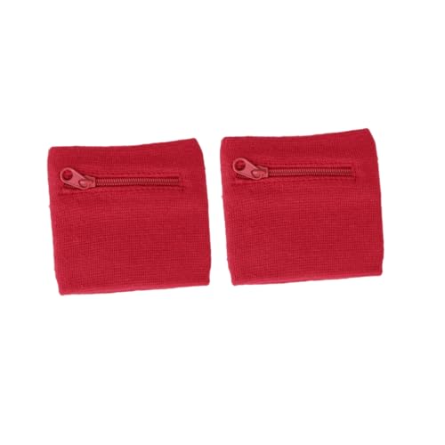2Pcs Red Wristband Bag Zipper Keys Pouch Coin Bag for Outdoor Sports Running and Fitness Activities Change Pouch