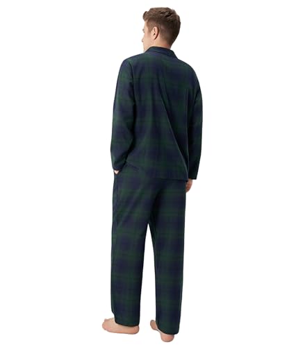 Image of DAVID ARCHY Men's Pajamas Set Flannel Pjs Sets Cotton Pajamas for Men | Ultra-Soft Loungewear Sets, Classic Plaid Sleepwear for Winter, Lounge Set with Roomy Pockets, Pijamas para Hombres