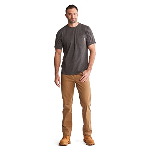 Timberland Pro Mens Base Plate Blended Short Sleeve T-Shirt Work Utility T Shirt, Dark Charcoal Heather, X-Large Us #TOP3