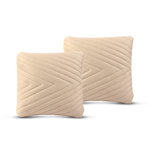 Image of Auto Hub Memory Foam Backrest Support Cushion and Headrest Neck Rest for Car, Office (Pack of 4, Beige)