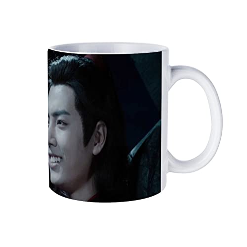 コーヒーカップ 人気 マグカップ 陳情令 藍忘機 魏無羨 魔道祖師 グッズカップ 広口 ミルク かわいい おしゃれ 牛乳 大容量 ティー 陶器 男女兼用 オフィス 家庭用 電子レンジ温め対応 贈り物 プレゼント 330ml