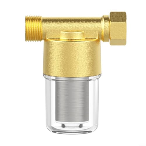 Sandyseptember Filtro de agua para tuberías, prefiltro de sistema de agua de 3/4 pulgadas con 40 μm 304, acero inoxidable + cobre