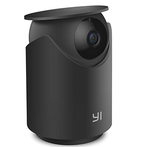 Indoor WiFi Security IP Camera, YI Smart Nanny Pet Dog Cat Dome Cam with Night Vision, 2-Way Audio, Motion & Face Detection, 360-degree, 1080p, Phone App, Compatible with Alexa and Google (Black)