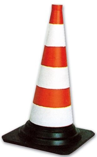 Borne de signalisation de cône PVC Hauteur 50 cm Blanc-Rouge Maurer