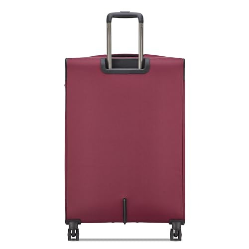 Image of DELSEY PARIS Sky Max 3.0 Checked Suitcase 28 Inch Large, Lightweight Softside Expandable Luggage, Spinner Wheels, Soft Touch Handle, Burgundy