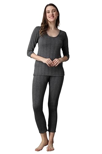 Image of Wearslim Women's Cotton Quilted Winter Lightweight Thermal Underwear for Women Long Johns Set with Fleece Lined Soft Warmer