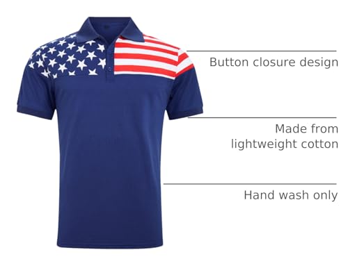 UNIFACO Mens Memorial Day Polo Shirts 4th of July Patriotic...