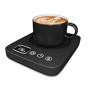 ENIGMA Coffee Mug Warmer for Desk, Electric Cup Candle Warmer with Auto Shut Off, Smart Kitchen Gadget for Heating Coffee, Tea, Hot Chocolate, and Milk (No Cup, Black)