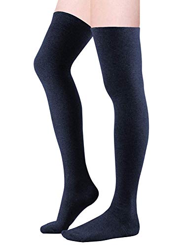 Image of Zando Womens Thigh High Socks Over The Knee Tube Leg Warmers Stocking Cotton Cosplay Long Solid Leggings Sock