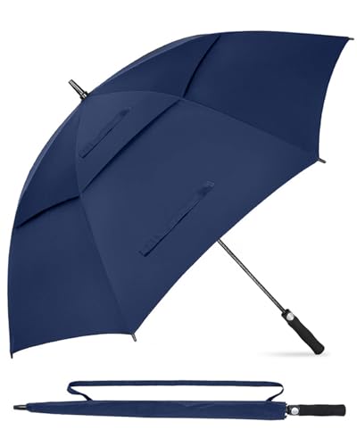 Image of Victoper Golf Umbrella Windproof 62 Inch Oversized Double Vented Canopy Automatic Open Large Outdoor Sun Protection Rain Umbrellas for 2-3 Men Blue