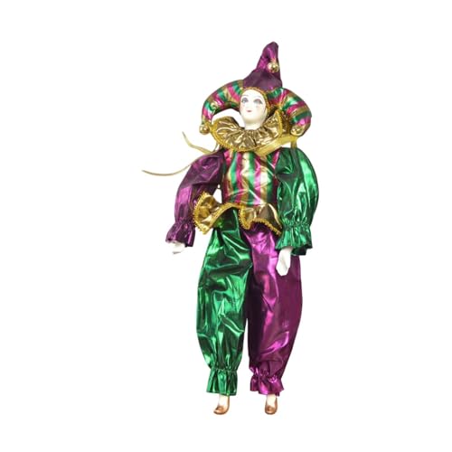 Muñeco Harlequín de Porcelana Posable 18.5 in miniatura 1