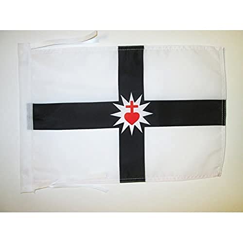 AZ FLAG - Drapeau Vendée militaire - 45x30 cm - Pavillon Vendéen Catholique 100% Polyester Avec...