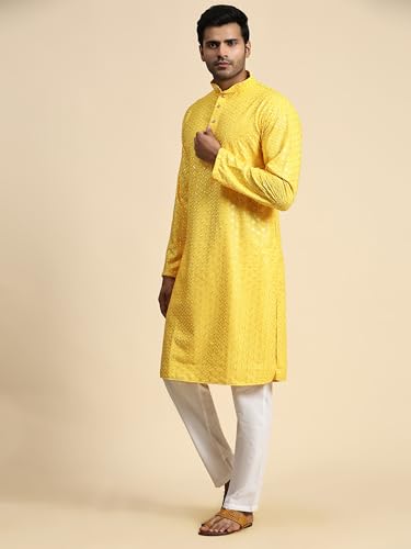 Image of Pro-Ethic Style Developer Mens Indian Traditional Cotton Kurta Sets, Men Kurta Set Indian Wedding Dress (A-117)