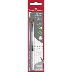 Faber-Castell 117493 – Grip 2001 potlood 2H, 2 stuks