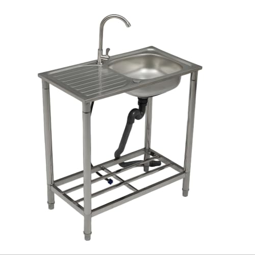 Amazon.co.jp: 流し台 屋外 ステンレス 水栓付 蛇口付き シンク