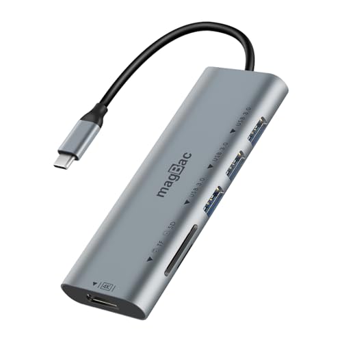 Adaptador múltiple USB C MagBac para MacBook y portátiles en entornos de teletrabajo eficiente