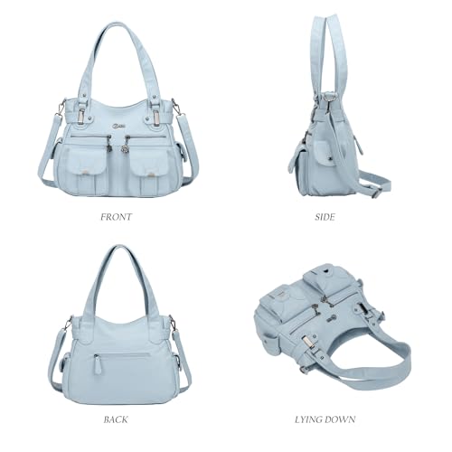 Image of KL928 Women's Large Purses Handbags PU Leather Multi-Pocket Shoulder Bag | Large