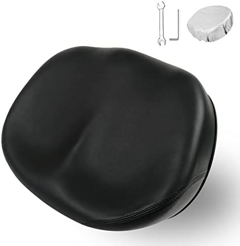 Sencen Oversized Comfort Bike Seat Comfortable Replacement Bicycle Saddle, Wide Memory Foam Padded Bike Cushion Saddle Universal Fit for Women Men (Commuter/Black)