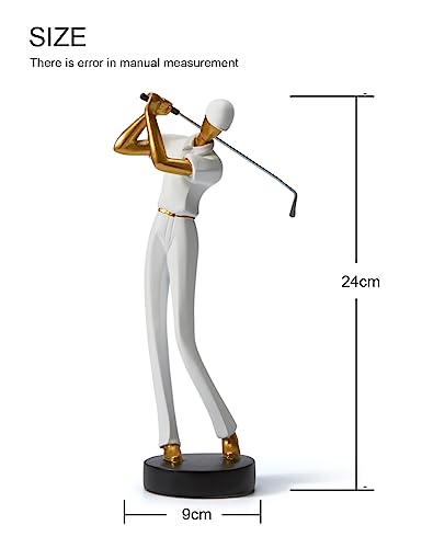 Estatua figurita golfista decoración moderna poliresina 9.6 in miniatura 6