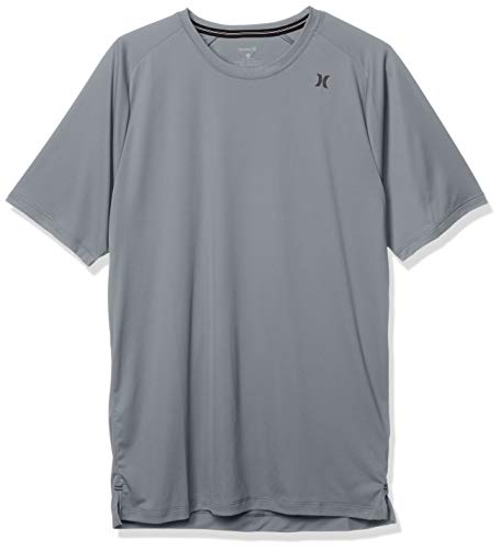Hurley Men's Dri-Fit Long Sleeve Sun Protection +50 UPF Rashguard SunShirt, Iron Grey, S