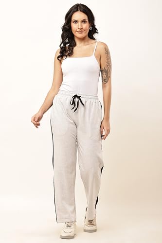 Image of Women's Loose Fit Track Pants - Polycotton Joggers with Elastic Waistband & Side Pockets | Lower Comfortable for Gym, Running & Casual Wear