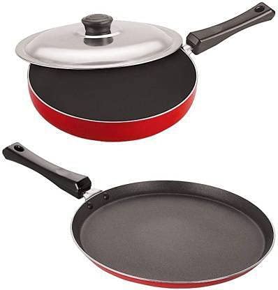 Good Chef Cookware Set(Fry pan and tawa, Red) Cookware Set (Aluminium, 2 - Piece)