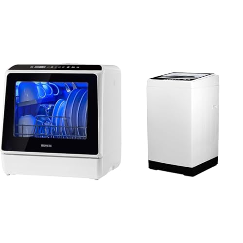 Portable Countertop Dishwashers, Compact Dishwashers with 5 L Built-in Water Tank & Inlet Hose, 5 Washing Programs, Baby Care, Air-Dry Function and LED Light for Small Apartments