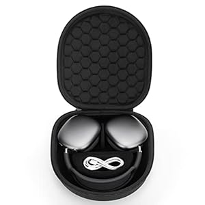 YINKE beschermhoes voor AirPods Max hoofdtelefoon, draagbaar, harde tas voor op reis, case met automatische wekker/slaap (zwart))