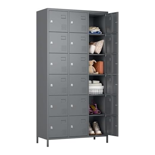 18-Door Metal Lockers for Storage and Organization
