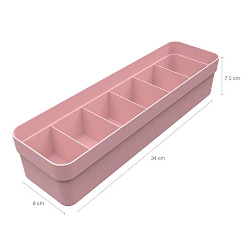 Kit 4 Colmeias Organizadoras Organizador de Gaveta Logic Rosa Quartzo, OU