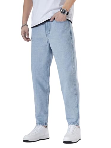 Image of Men's Slim Relaxed Fit Mid Rise Tapered Fit Non-Stretch Denim Jeans | Cotton Blend Casual 5 Pocket Denim Jeans for Men