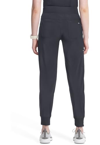 Infinity Women's Scrub Jogger Pants Mid Rise Bottoms with 5 Pockets, Moisture Wicking & 360° Stretch Fabric - CK110AT, L Tall, Pewter