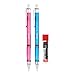 Rotring Visuclick - Matita Portamine, Mina 2B, 2 Pezzi, 0.5 mm, Rosa/Blu