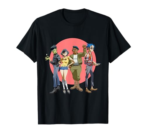 Gorillaz Group Circle Rise Camiseta