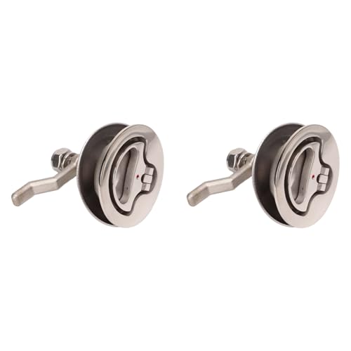 GOTOTOP Boat Cam Latch, 2Pcs 316 Stainless Steel Polished Marine Hatch Latch Flush Pull Handle Latch with Adjustable Locking Arm Height