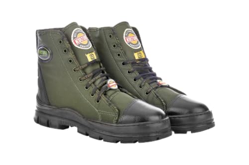 Image of Liberty Kulture Jungle Tiger Military & Tactical Canvas Boot for Men, Soft Toe, Olive Green & Black, Sizes- 6UK-11UK