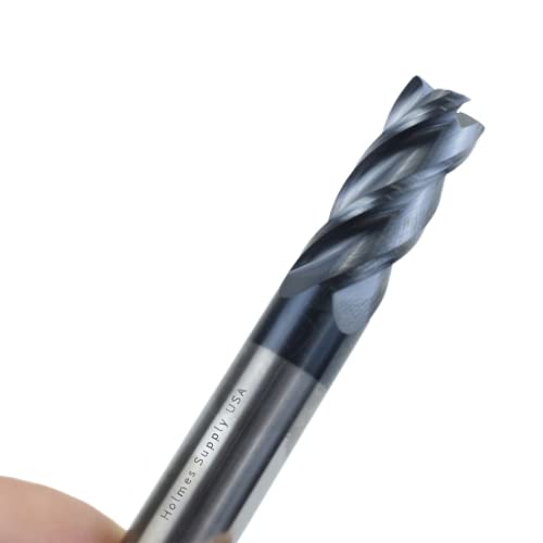 Image of 1 /4 inch End Mill 0.25 inch 4 Flute Center Cut 3 /4 inch CL 2-1 /2 inch Shank for Router CNC Right Hand Cut Woodworking Shaper