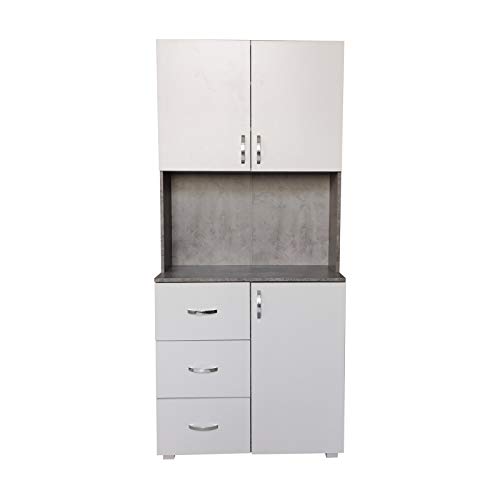 HTI-Line Küchenbuffet Blanca Küchenschrank Hochschrank Beton Weiß