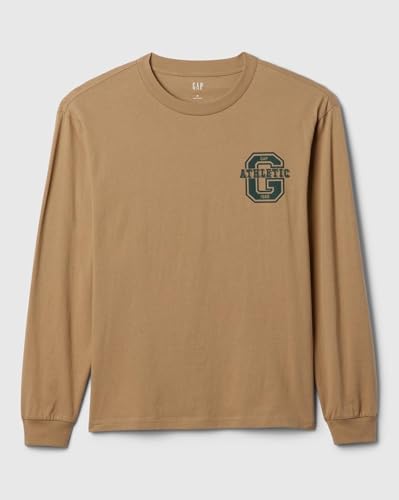 Image of Gap Men Relaxed Fit Graphic Print Full Sleeves Crew Neck Letter Print T-Shirt