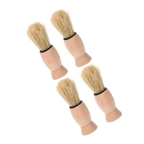 FOMIYES 4pcs Men's Shaving Beard Brush Gentle Bristles Barbers Face Brush Neck Duster Professional Grooming Tool
