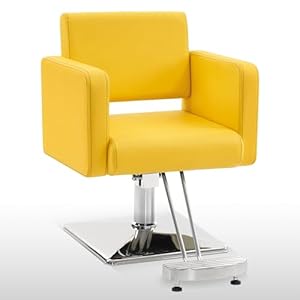 BarberPub Classic Styling Salon Chair for Hair Stylist, with Hydraulic Pump Shampoo Chair Beauty Barber Salon Spa Equipment 3805 (Yellow)