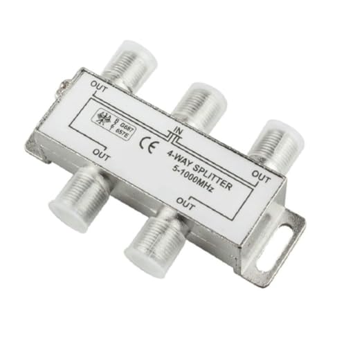 Distribuidor de 4 vías 5-1000 MHz, Ideal para señal de TV, Antenas y Sistemas de comunicación.